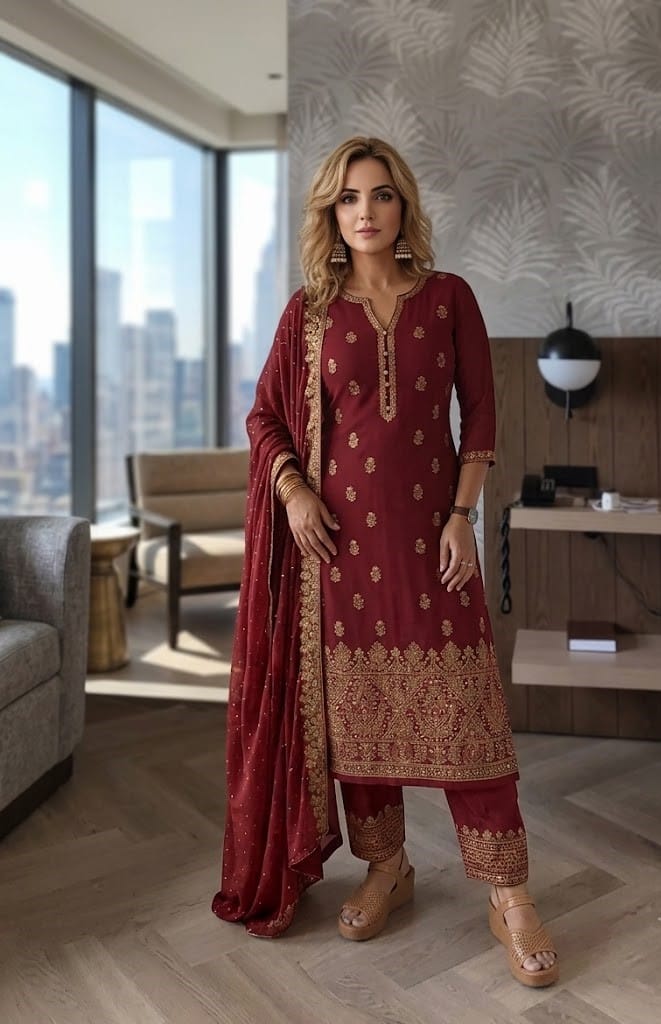 Customer photo review of Attractive Black color Designer Georgette Fabric Salwar Kameez Suits