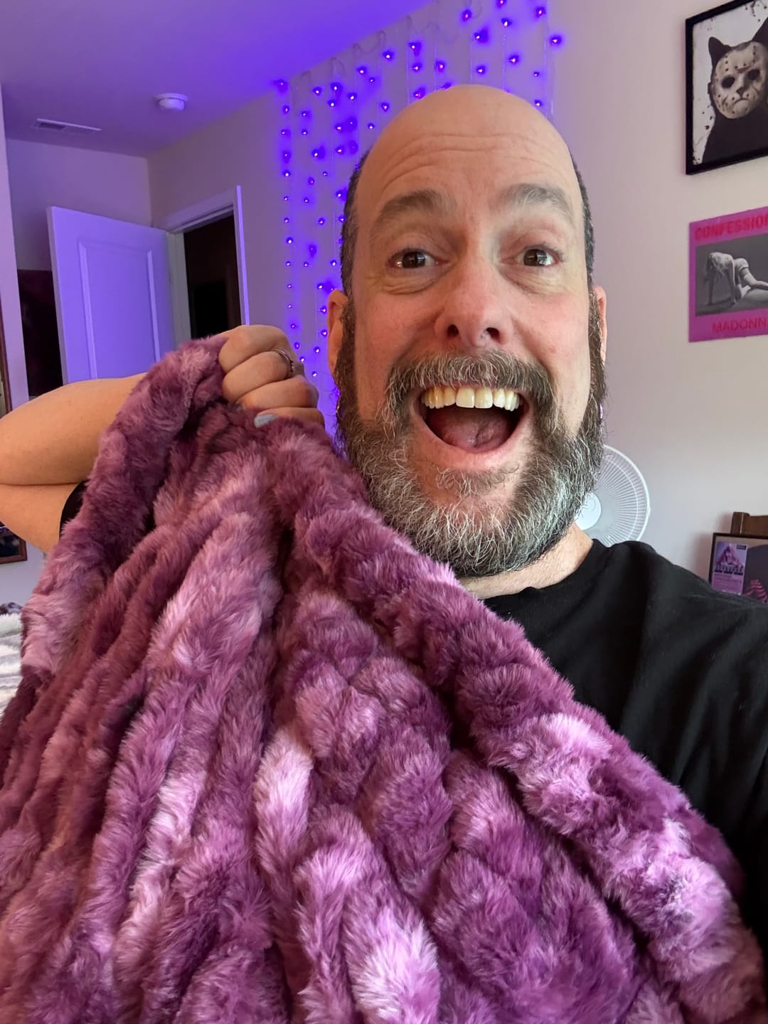 Customer photo review of Hugs Cotton Candy Plum Blanket