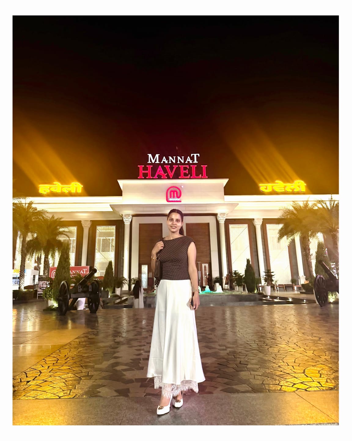 Customer photo review of Dagny Satin Lace Midi Skirt