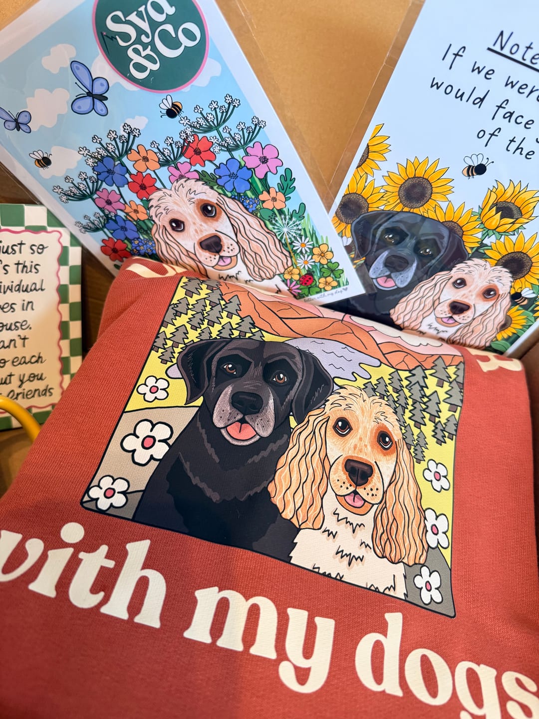 Customer photo review of Personalised Sunflower Boxy Hoody | Life is Better With My Dog