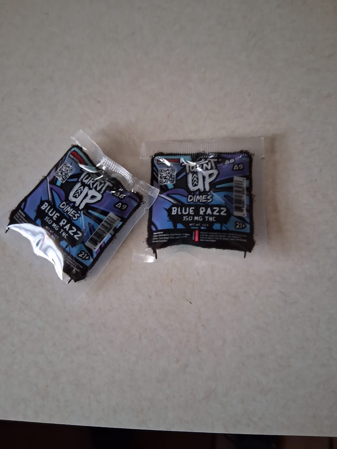 Customer photo review of Dime Gummy - Blue Razz