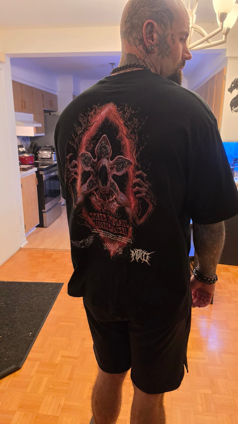 Customer photo review of "Final Breach" Standard Oversized tee