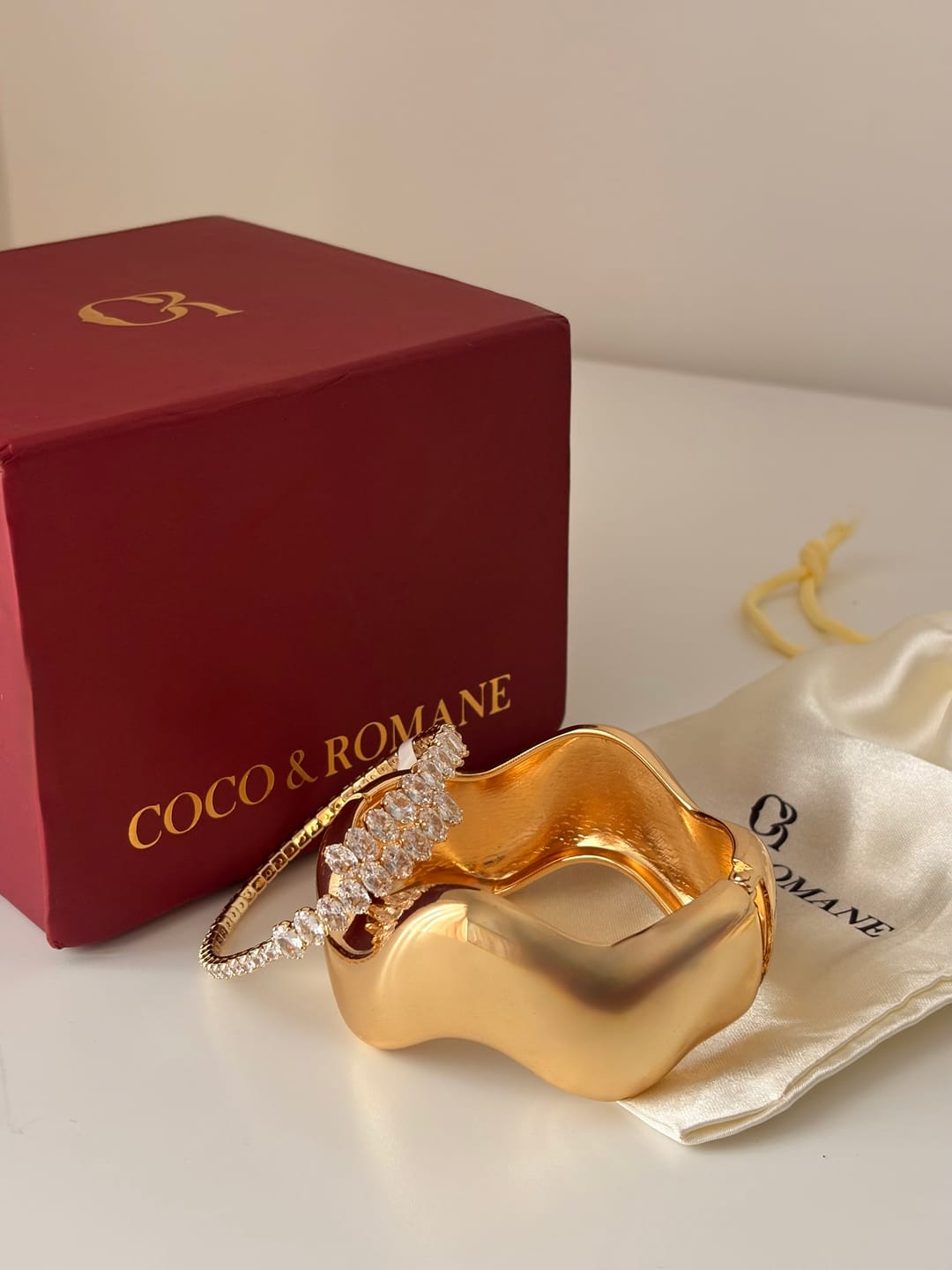 Customer photo review of Anti-Tarnish Gold Solid Cuff Bracelet