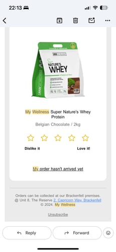 Customer photo review of My Wellness Super Nature's Whey Protein