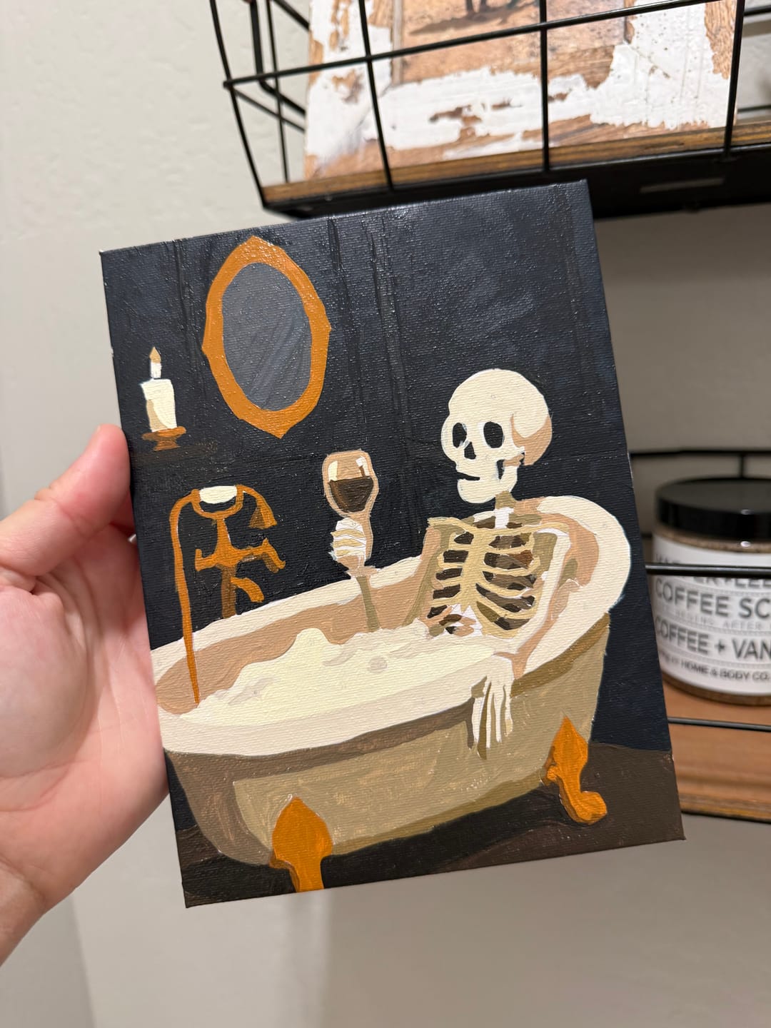 Customer photo review of 6 Mini Paintings - Soaking My Bones Set