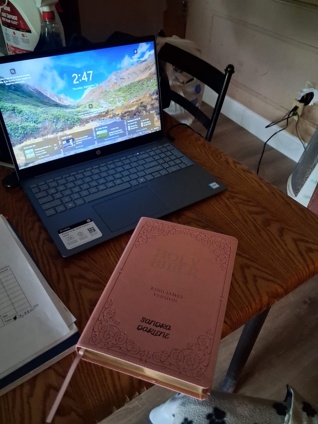 Customer photo review of Pink KJV Bible with Engraving and Tab Options
