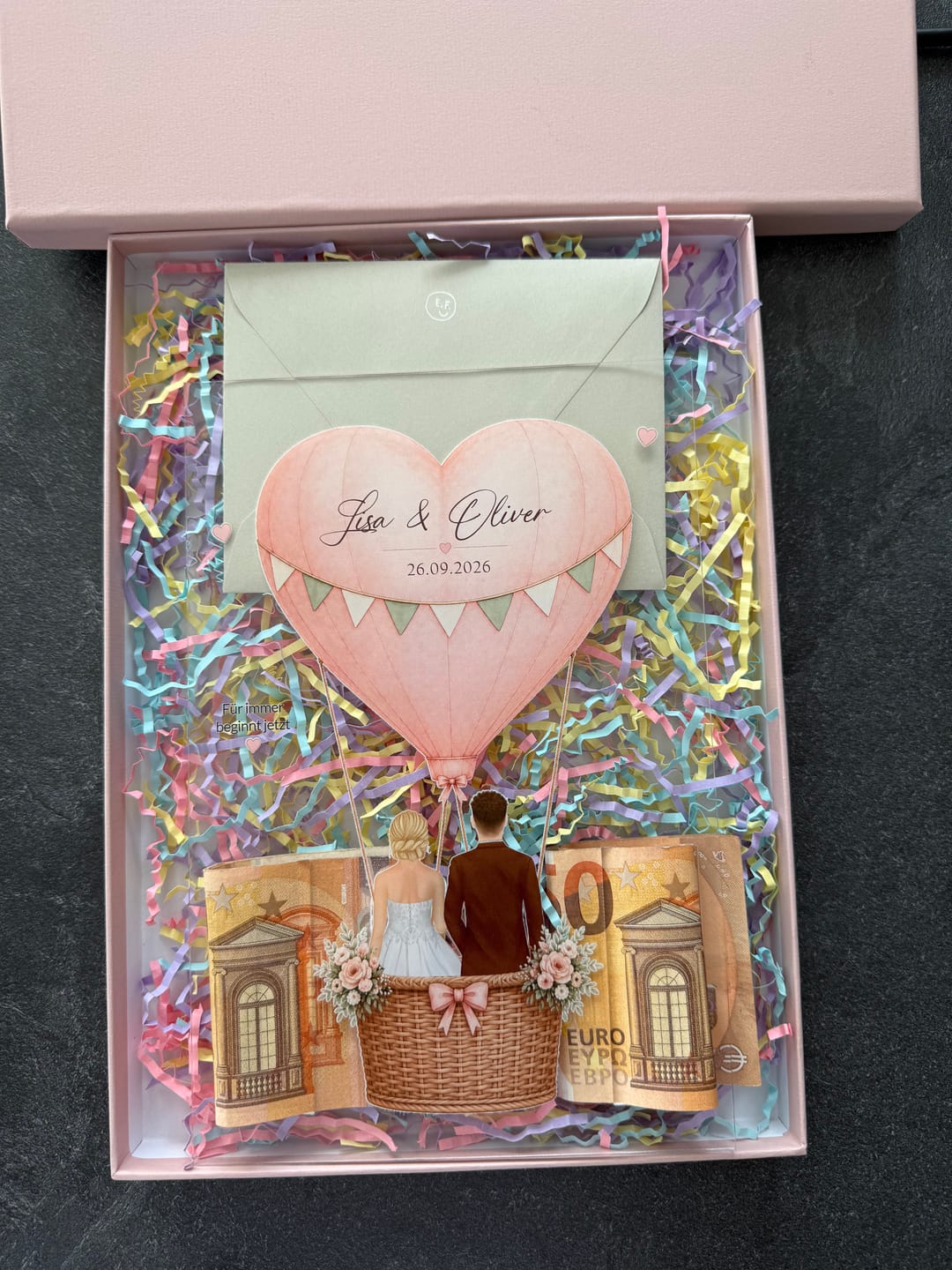 Customer photo review of Hochzeitsgeschenk Acrylplatte - Heißluftballon