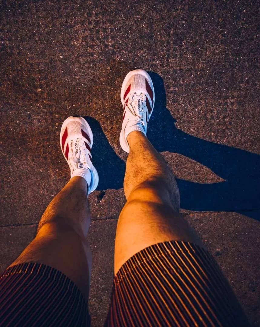 Customer photo review of Adidas Adizero EVO SL Off White Better Scarlet - ADS