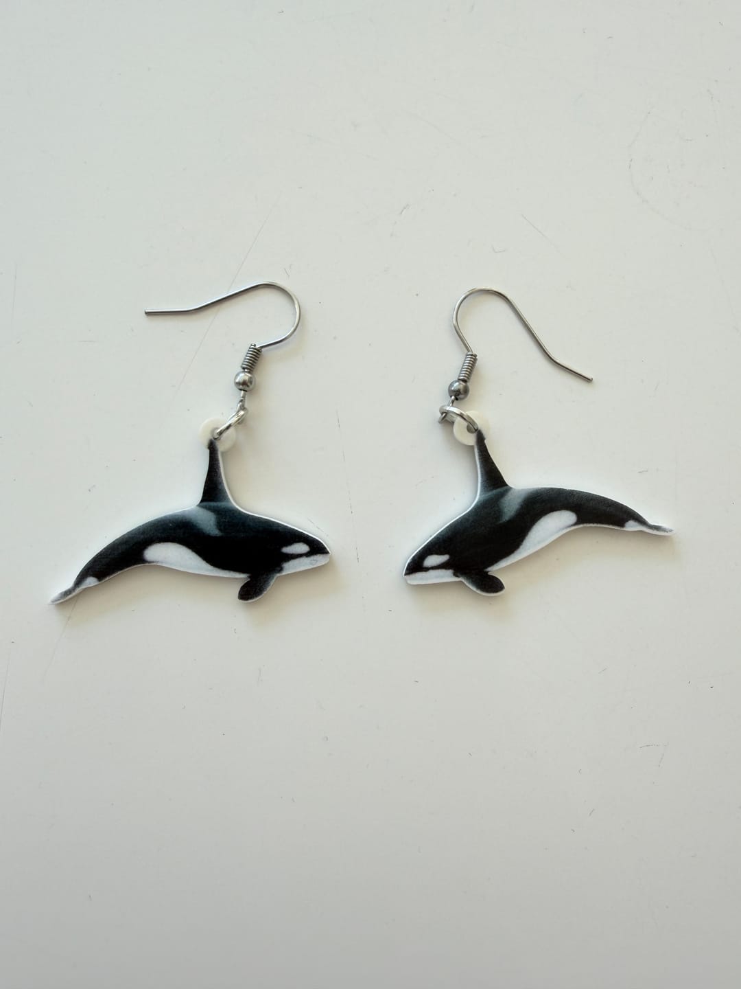 Customer photo review of Orcas Whale Earrings