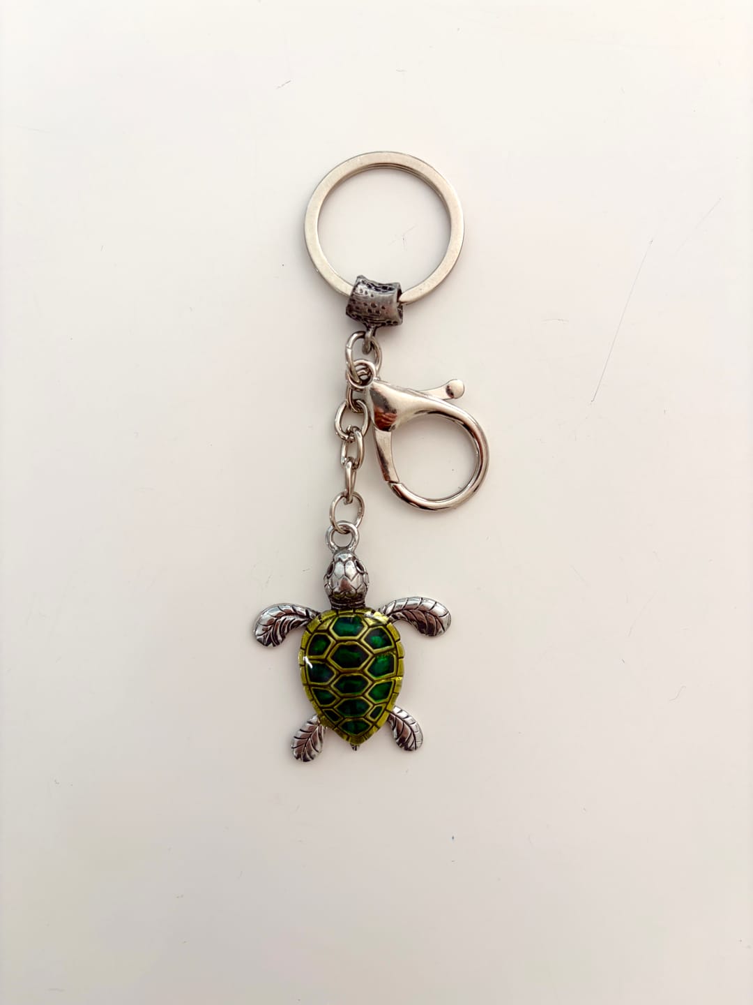 Customer photo review of Real Silver 925 key chain: Green Turtle