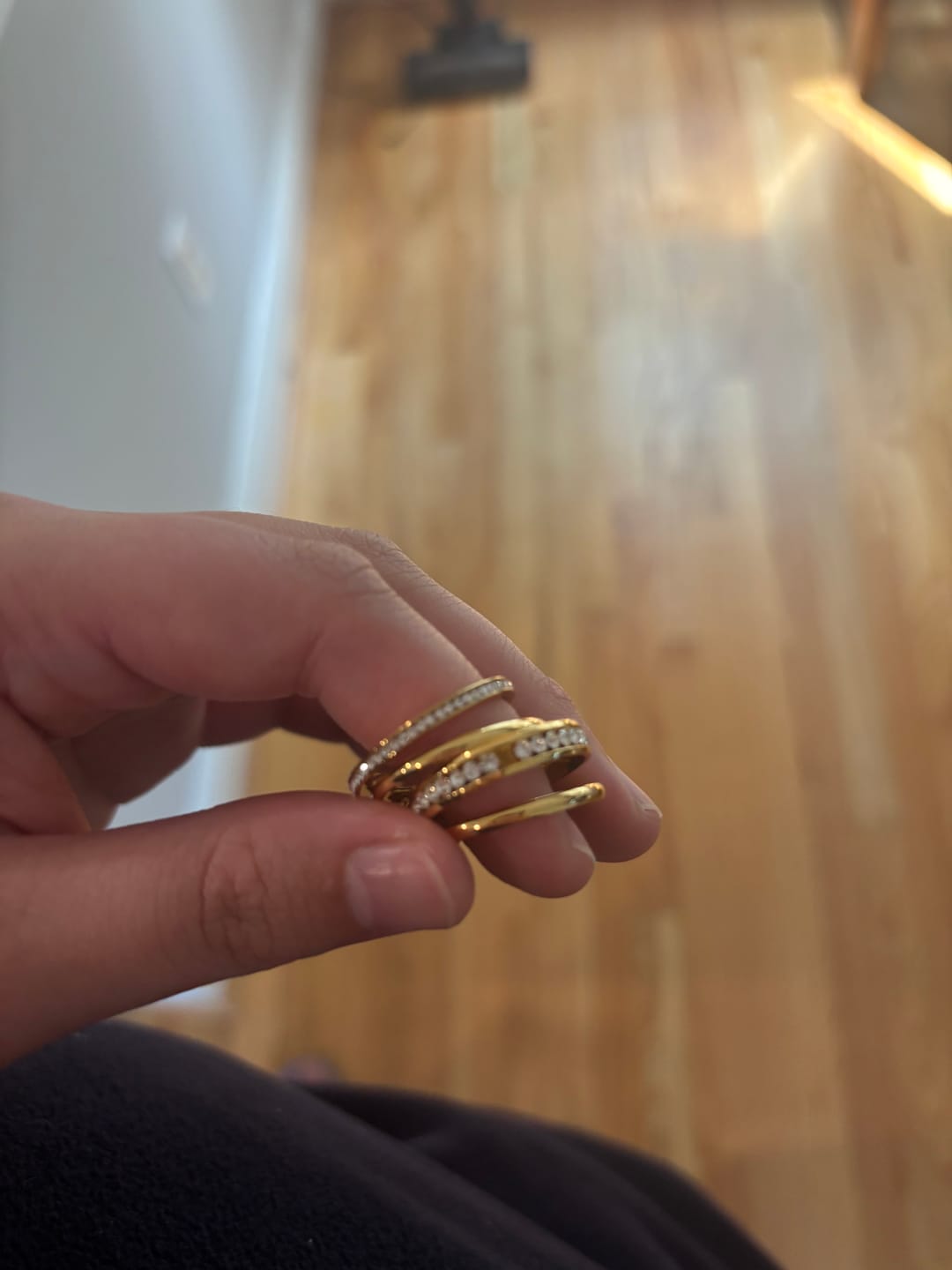 Customer photo review of 'Forever' Link Crystal & Gold Ring