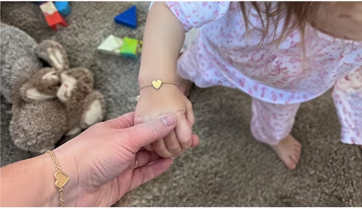 Customer photo review of זוג צמידי לב
