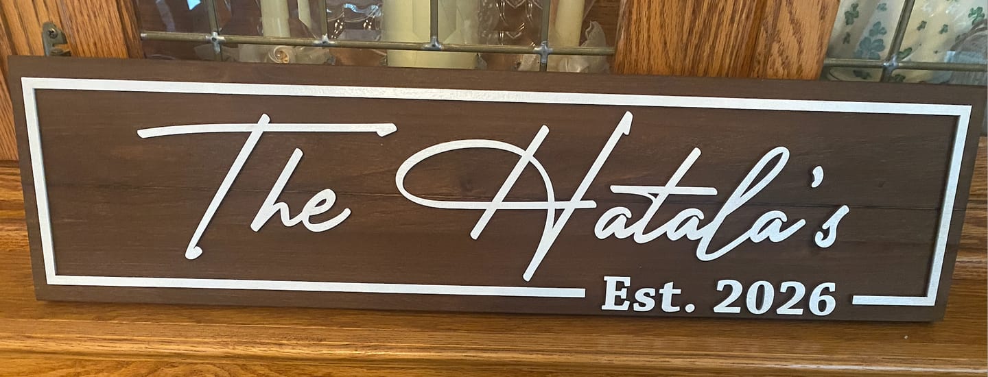 Customer photo review of Family Name Wooden Sign