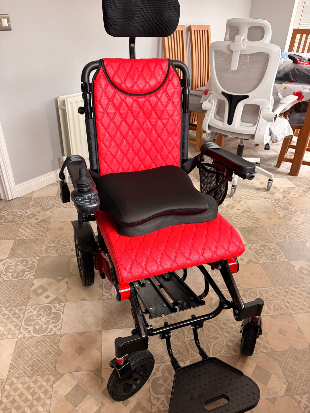Customer photo review of Luxury Leather Seat Cushion Cover for Freedom Pro, Freedom Elite, Y20 Luxe and Voyager 185 Electric Wheelchair