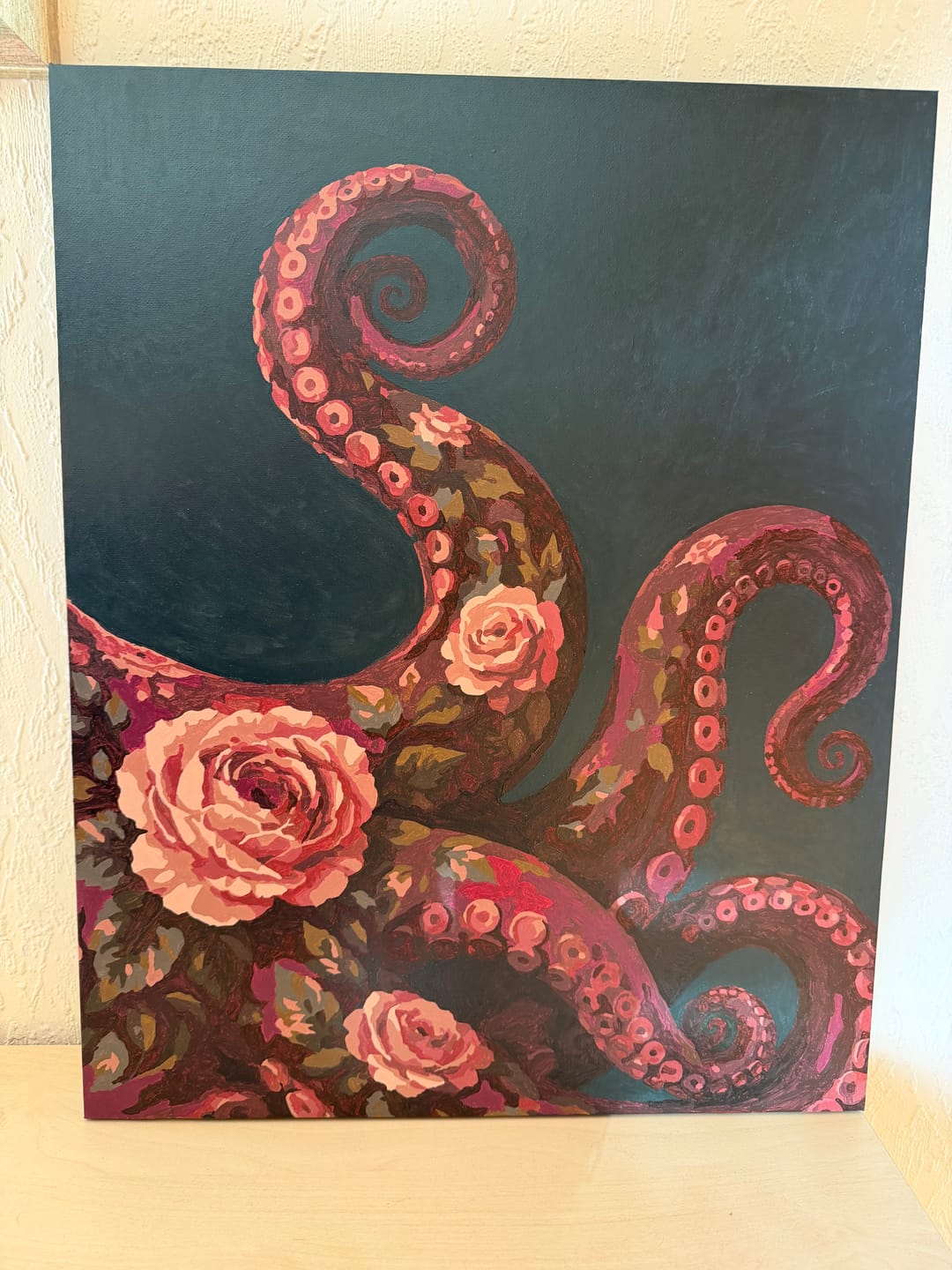 Customer photo review of Malen nach Zahlen - Der blühende Krake