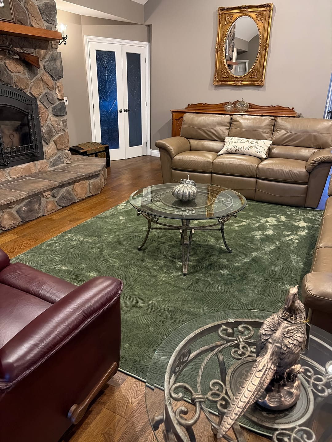 Customer photo review of Plush Deco Floral Washable Green Rug