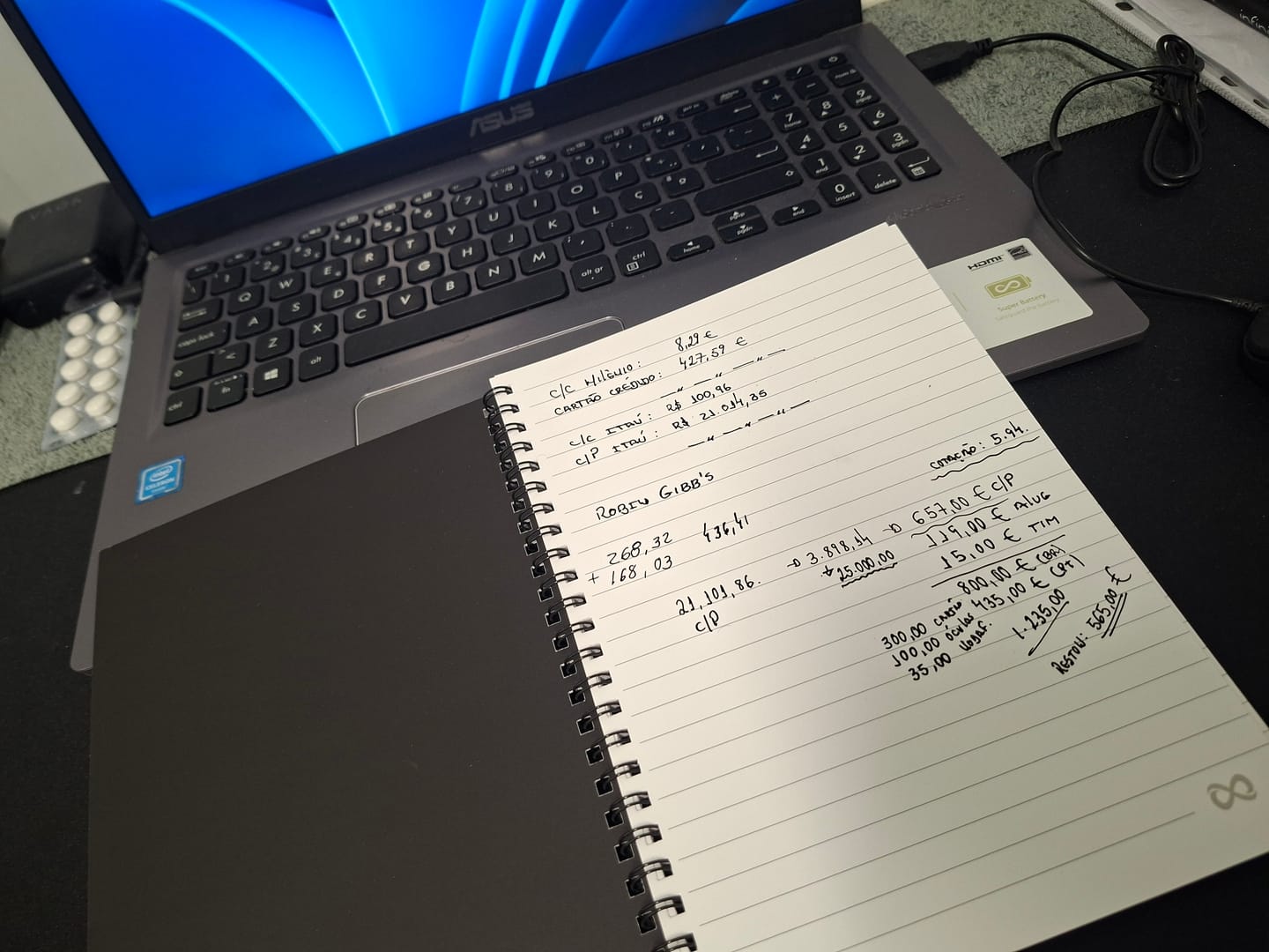 Customer photo review of Pack of 5 monthly planner A5 sheets