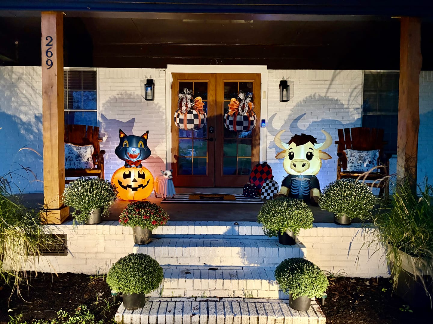 Customer photo review of Elegant Checkered Pumpkin Door Hanger