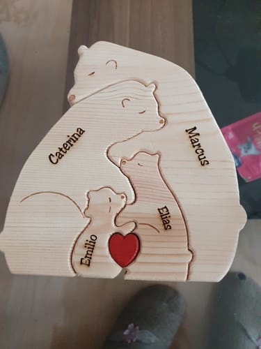 Customer photo review of Niedźwiadki - słodkie personalizowane niedźwiadki z drewna dla rodziny (do złożenia)