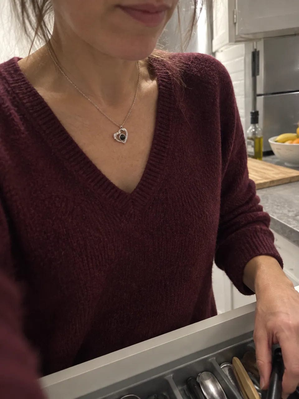 Customer photo review of שרשרת לב עם תמונה חבויה