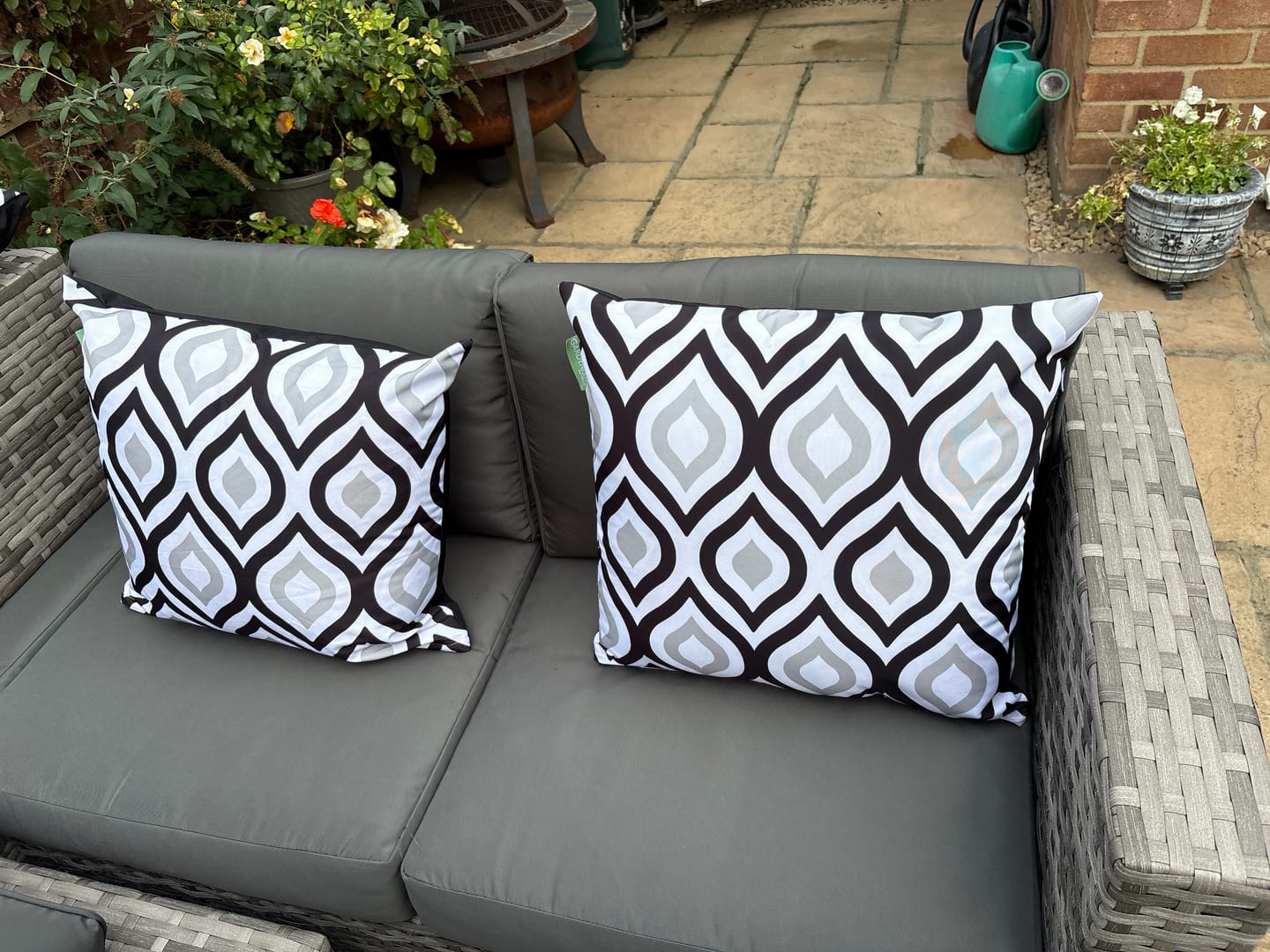 Customer photo review of Water-Resistant Outdoor Scatter Cushions Garden Printed Cushion Patio Decorative Pillow