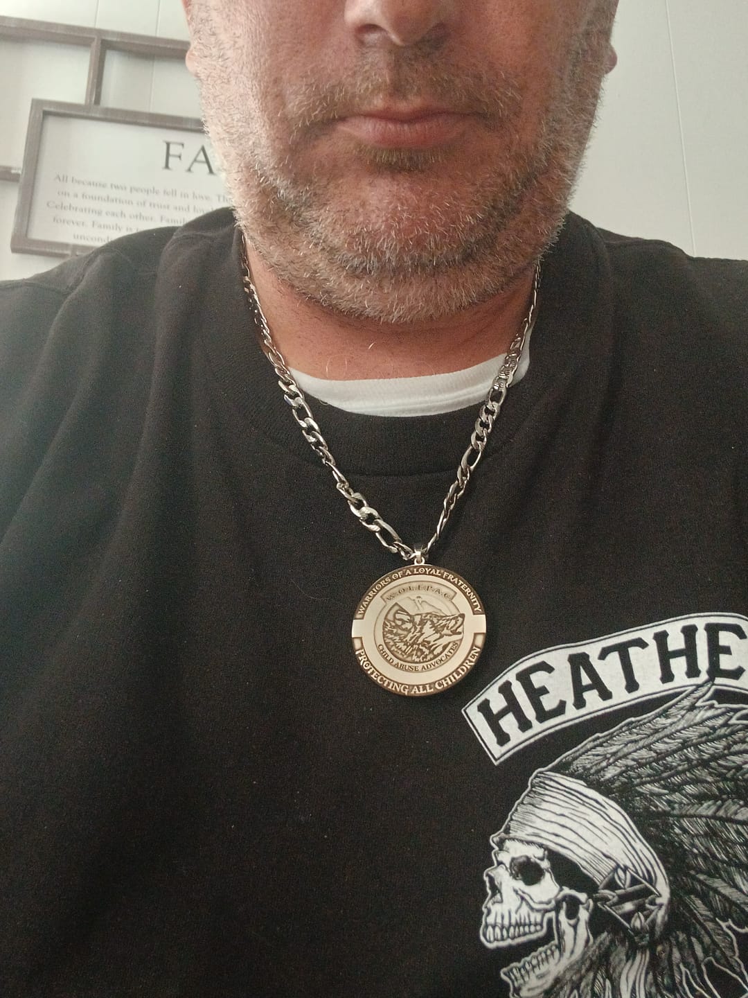 Customer photo review of Custom Logo Engraved Photo Pendant Necklace