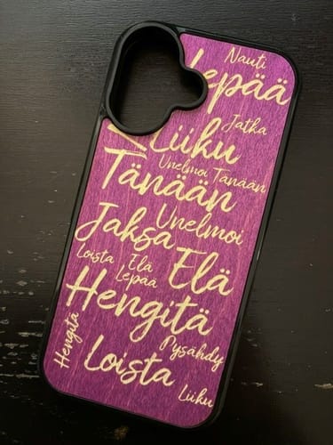 Customer photo review of SANAT - Puhelimen kuoret haluamillasi sanoilla ja tekstillä