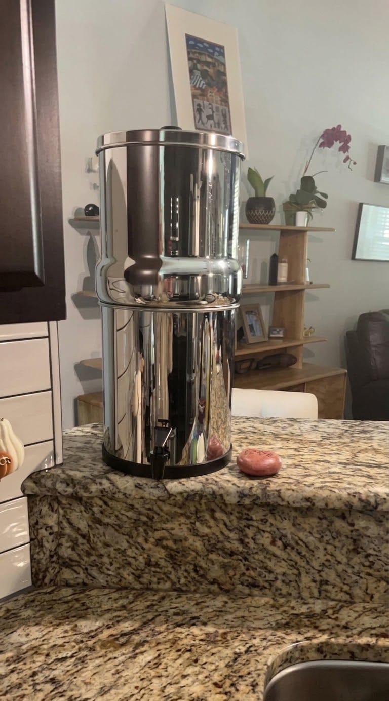 Customer photo review of Purroa Countertop Water Filter – Stainless Steel