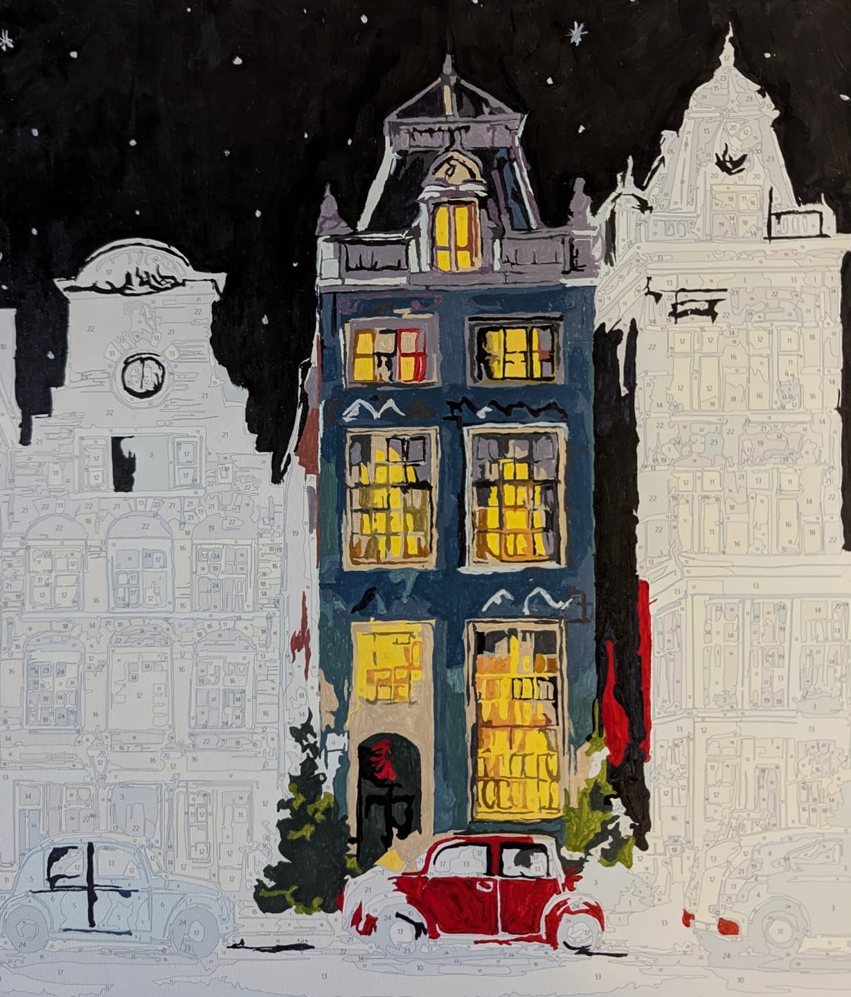 Customer photo review of Christmas Eve in Amsterdam | Paint by Number