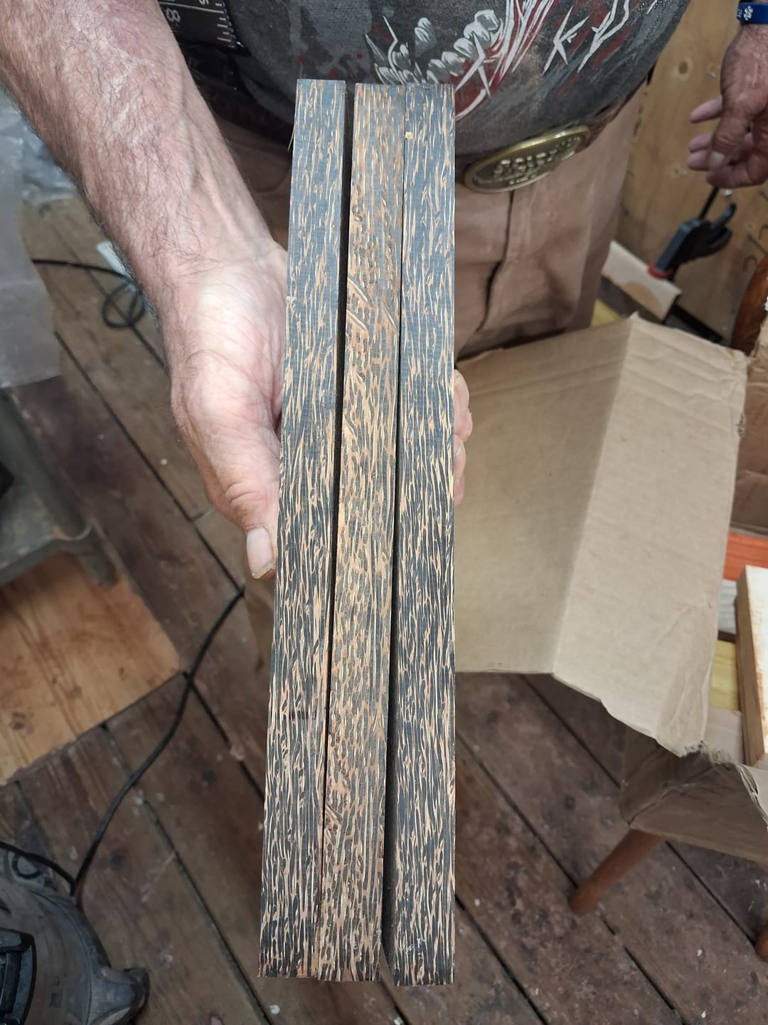 Customer photo review of Black Palm Cutting Board Lumber - 3/4" x 2" (4 Pieces)