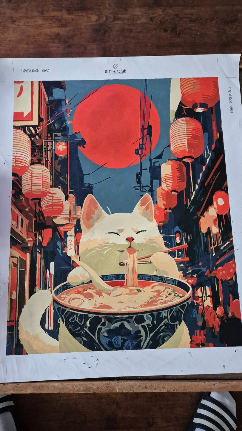 Customer photo review of Midnight Ramen | Paint by Number