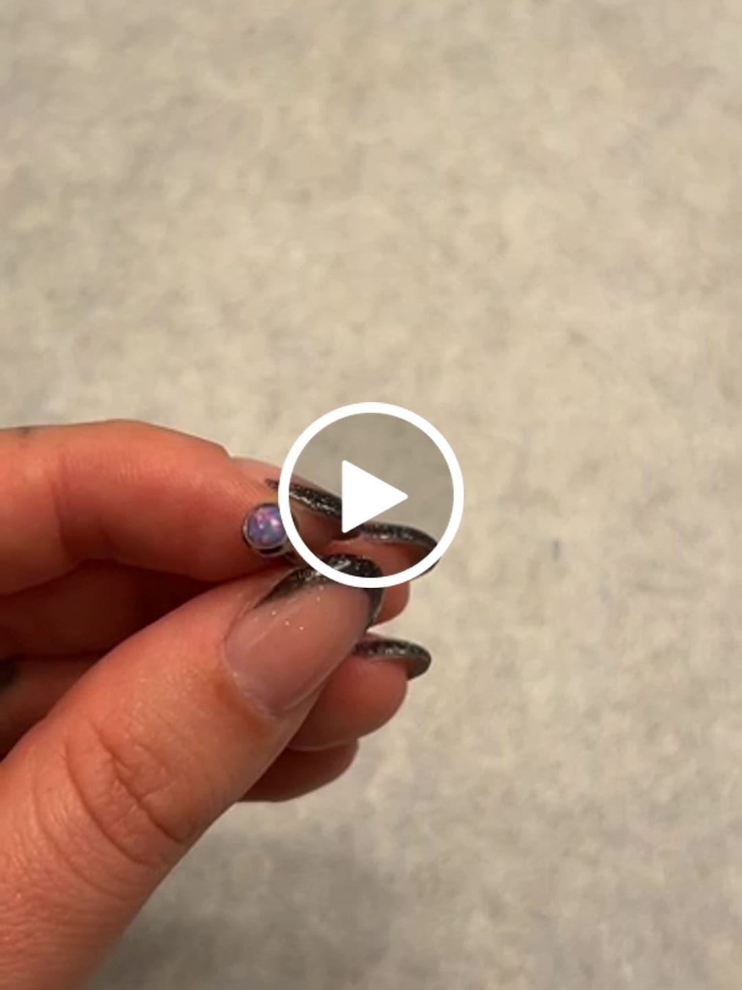 Customer video review of Lavender 5mm Opal Tongue Piercing 14g