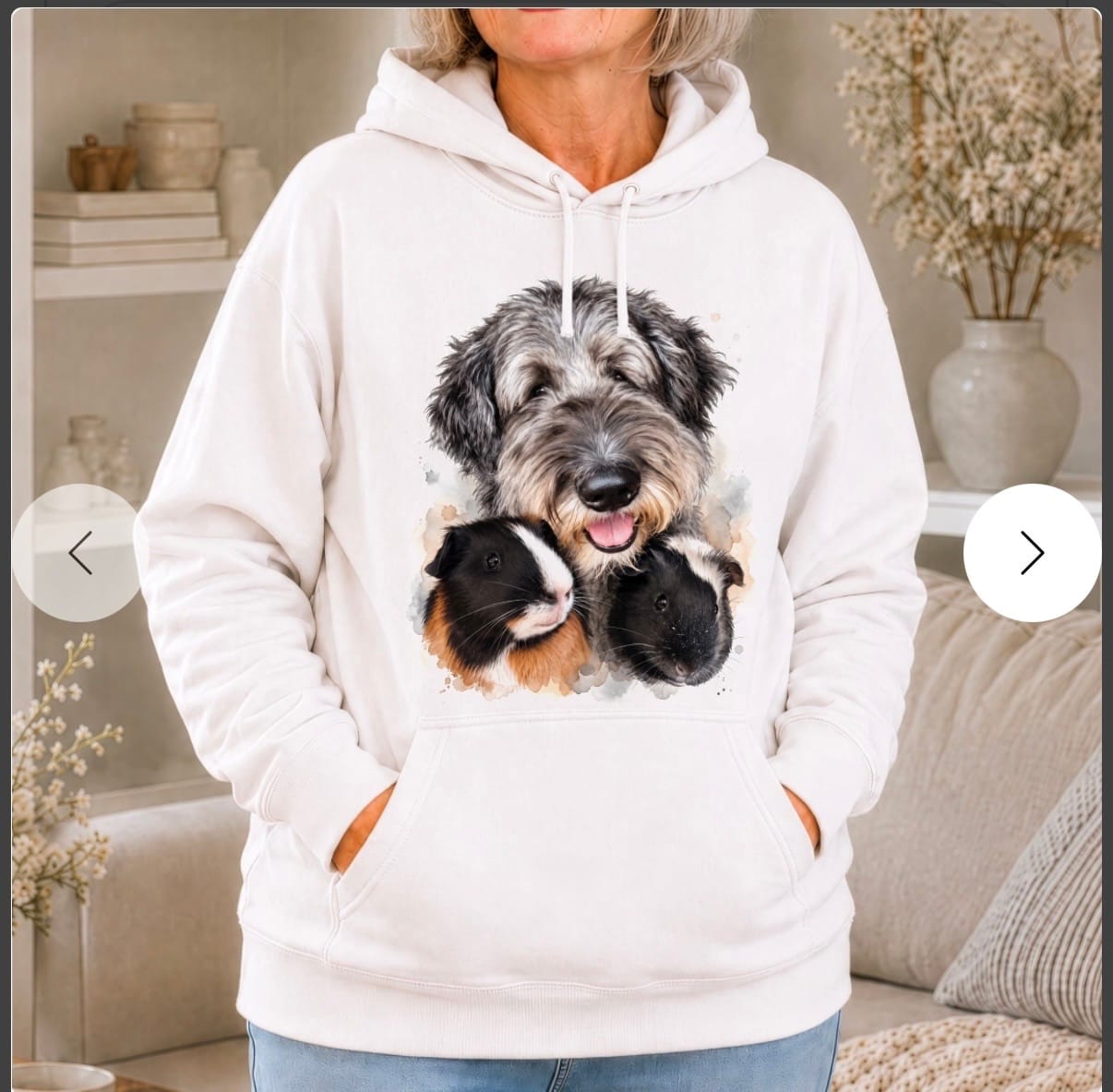 Customer photo review of Hoodie mit Aquarell-Tierportrait