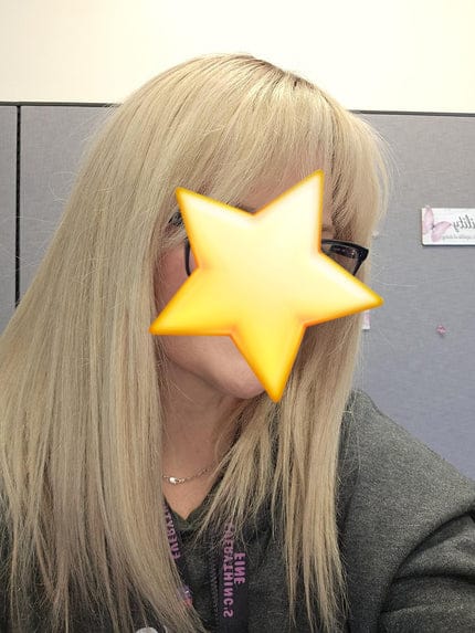 Customer photo review of Breathable High Quality Hair Topper with Bangs for Women