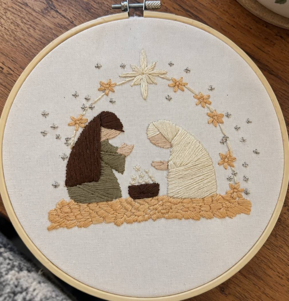 Customer photo review of Embroidery Kit - Nativity Scene