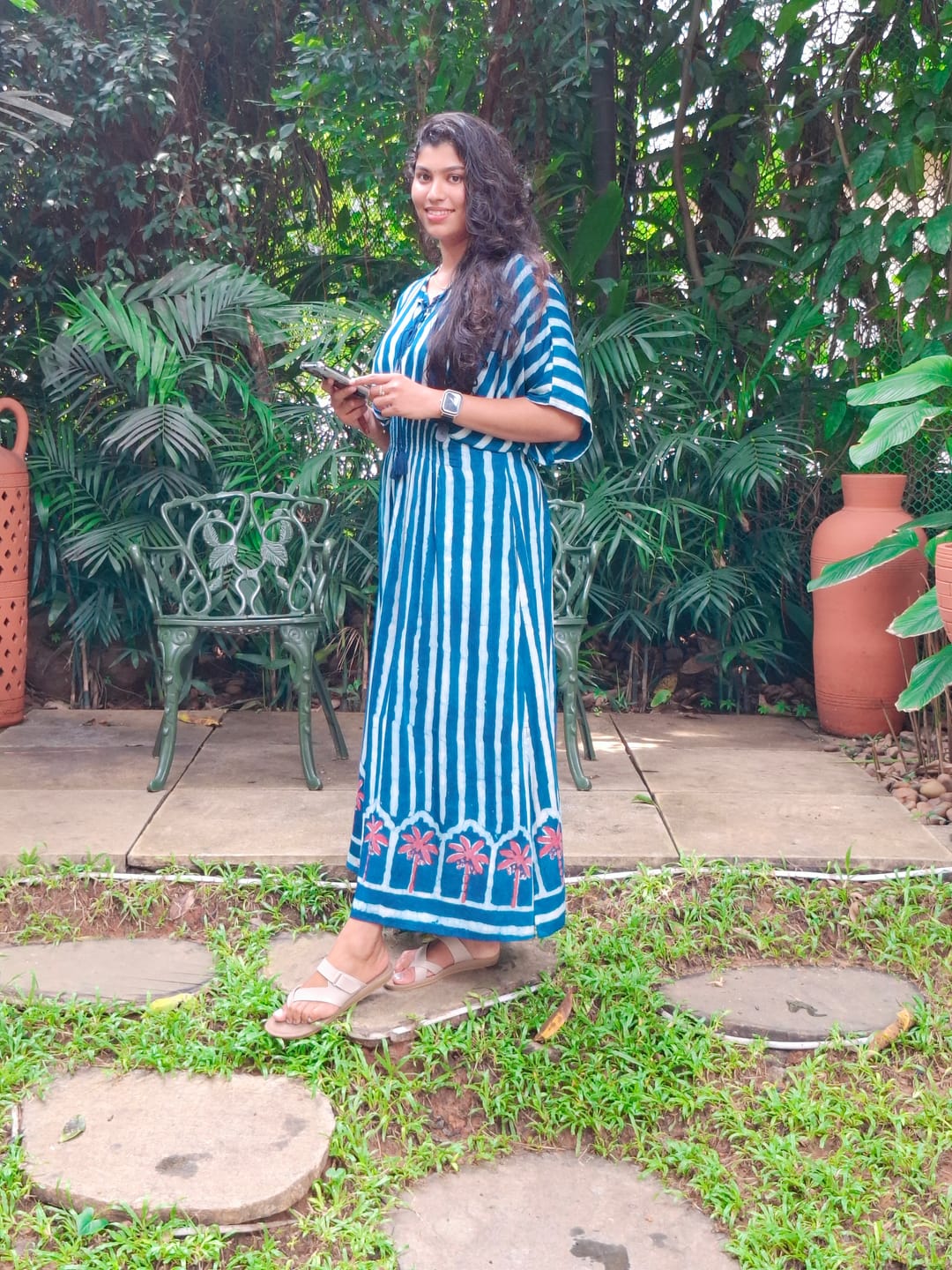 Customer photo review of Mrignayani Dabu Fit & Flare Maxi Dress
