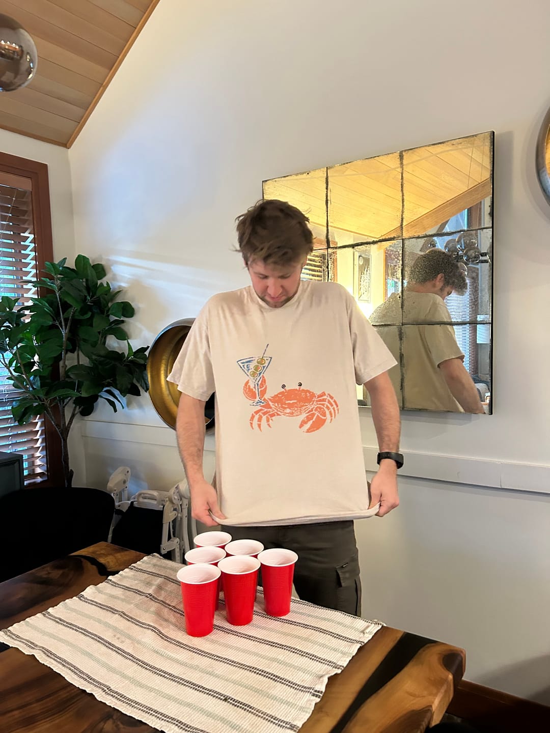 Customer photo review of Funny Crab Holding Cocktail Unisex Tee