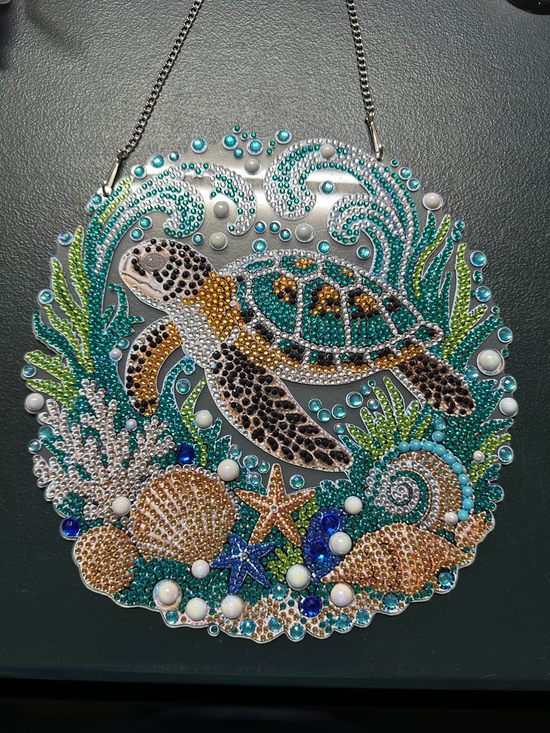 Customer photo review of Ocean Pearl Art DIY Hanging Ornament Kit, Acrylic Hanging Ornament for Window Home Decor
