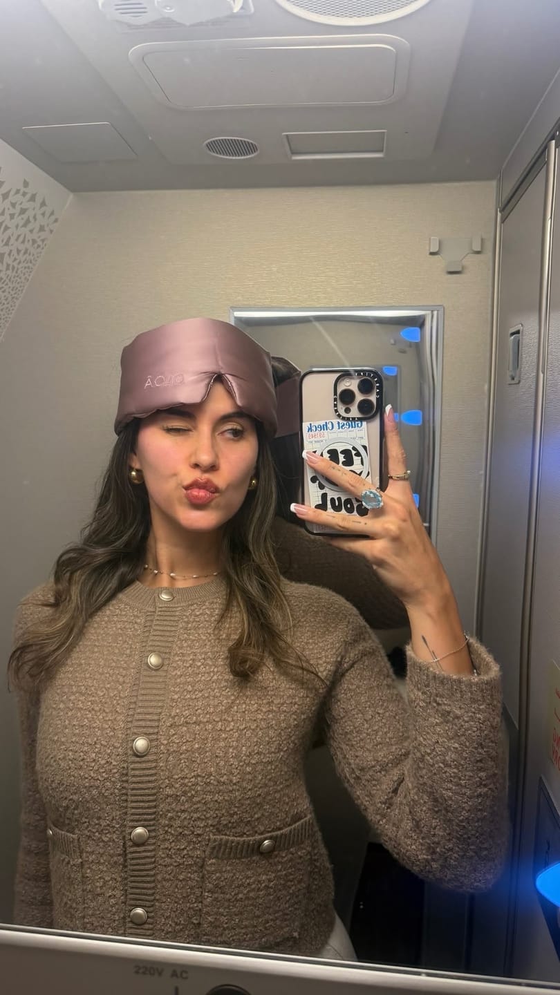 Customer photo review of Blush Pink 3D Silk Mask