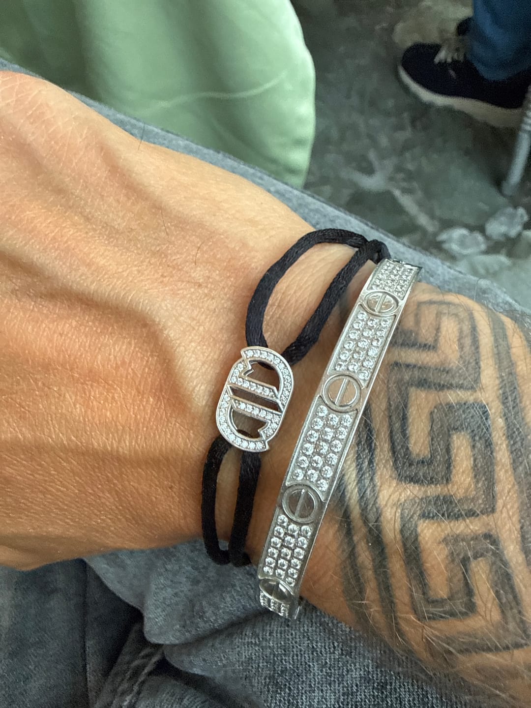 Customer photo review of MOISSANITE INFINITY CORD BRACELET.