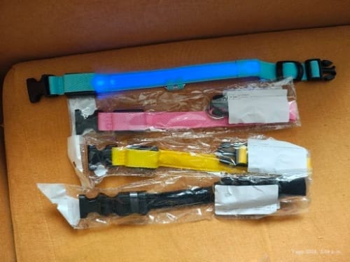 Customer photo review of Double-Light Collar to See Your Dog at Night