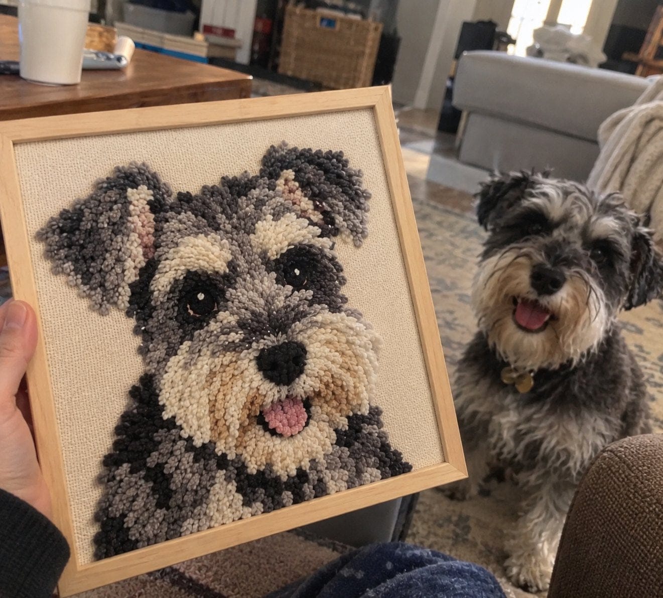 Customer photo review of Custom Punch Needle Kit - Turn Your Photo into a Handmade Keepsake