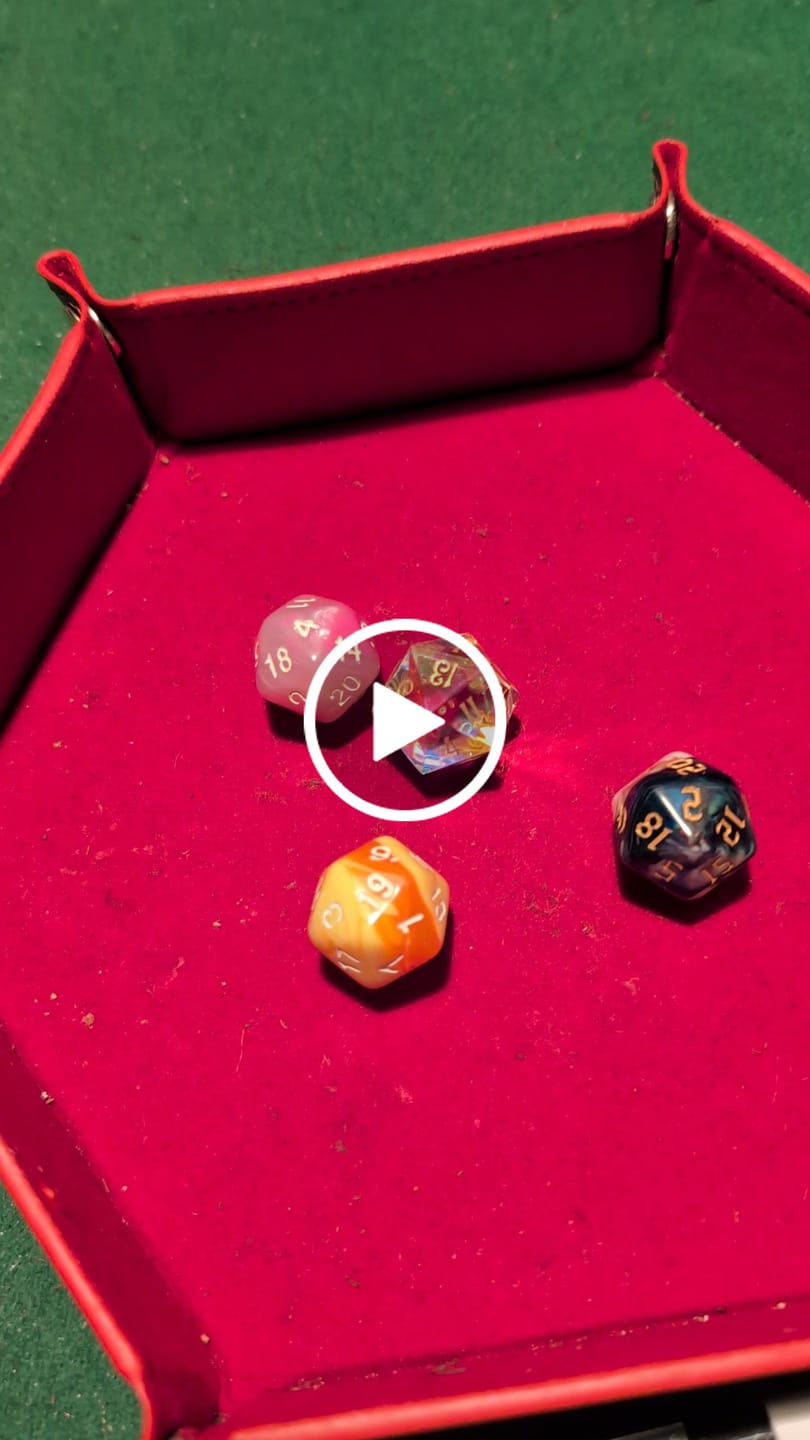 Customer video review of URWizards D&D Dichroic Prism  Glass Gemstone Engraved Dice Set Moon Style