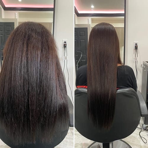 Customer photo review of KERAGEN Brazilian Keratin Treatment - Professional Smoothing Kit for Frizzy Hair