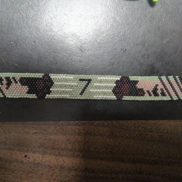 Customer photo review of Scratches Set of Three Peyote Digital Bead Patterns