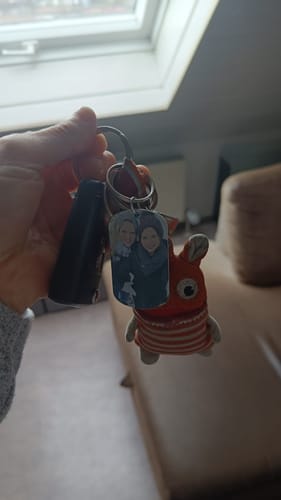 Customer photo review of Jedź ostrożnie - brelok do kluczy dla par