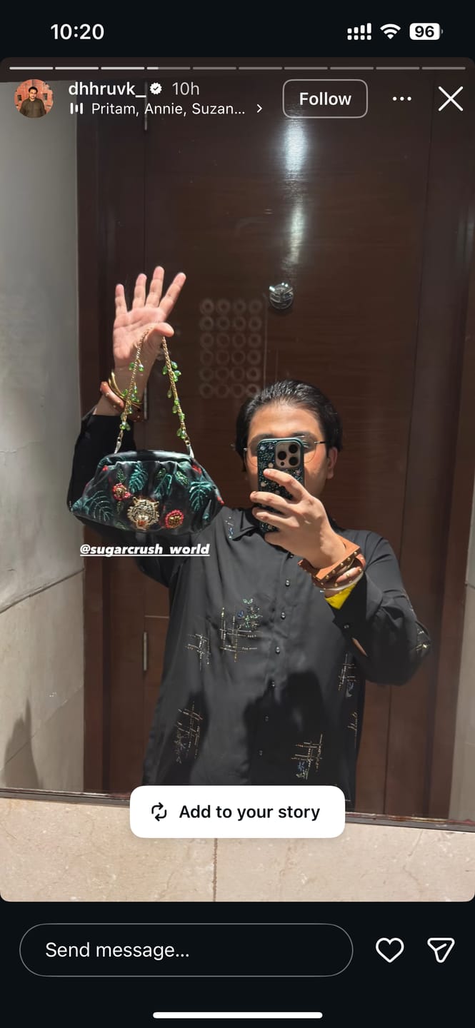 Customer photo review of Wild Panther Embellished Clutch