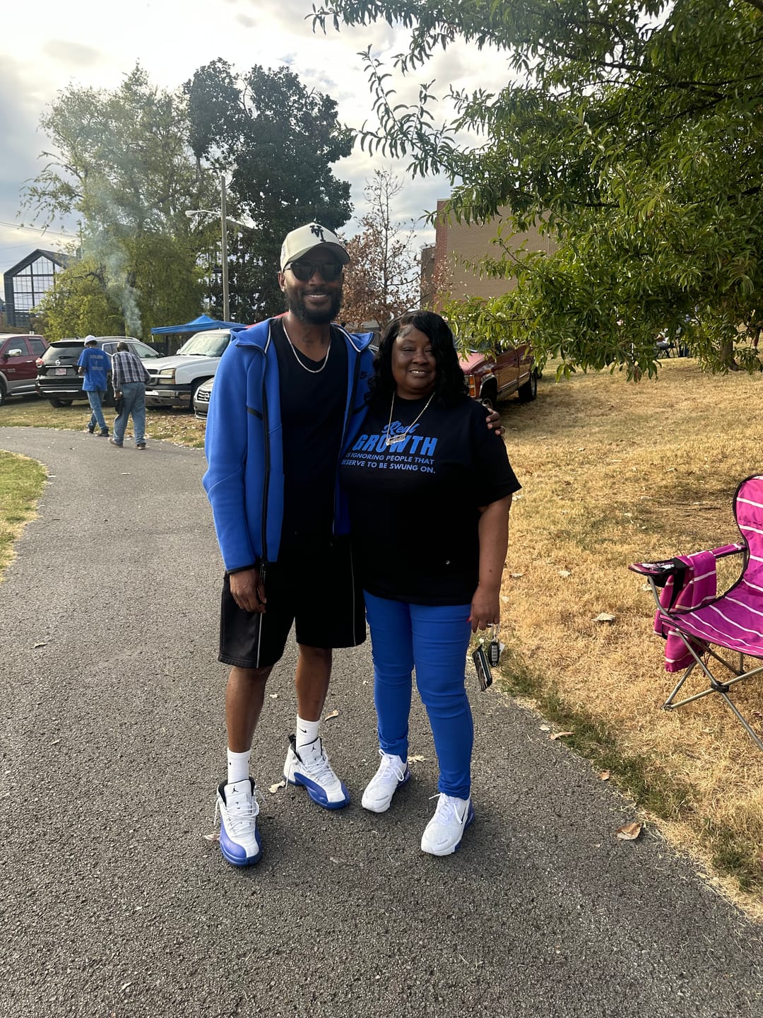 Customer photo review of Real Growth T-Shirt (Royal Blue Print)