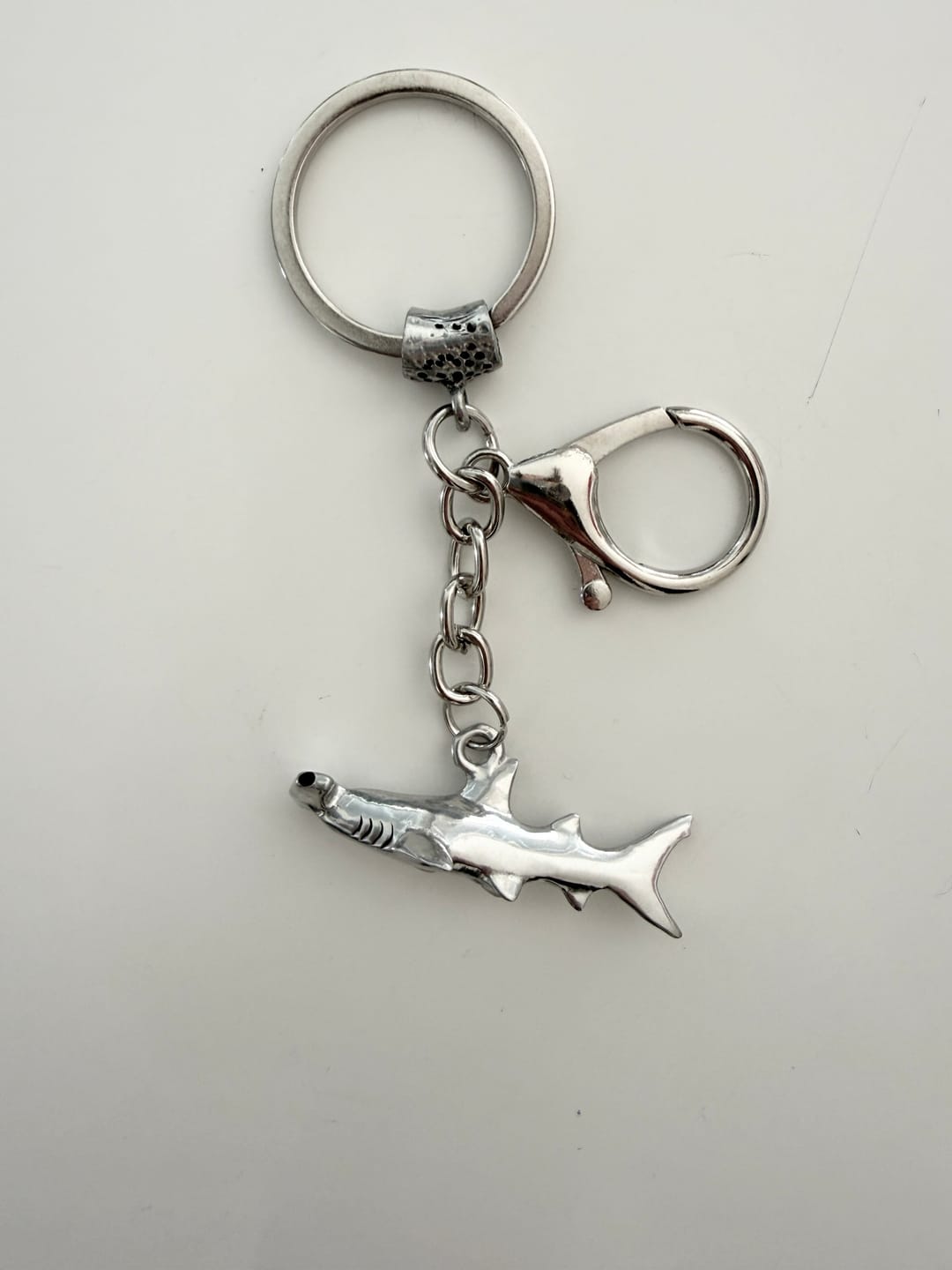 Customer photo review of Real Silver 925 key chain: Hammerhead Shark