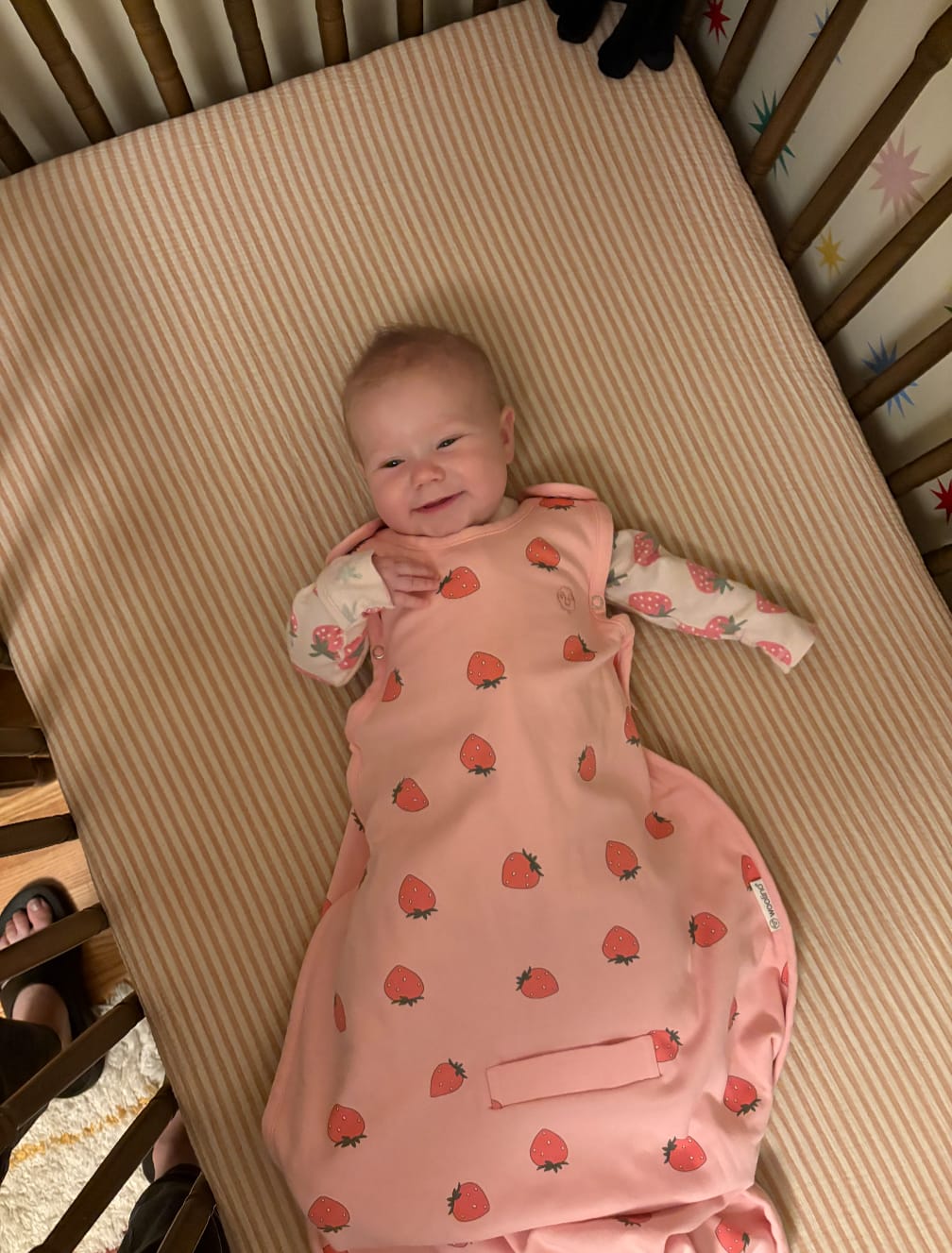 Customer photo review of 4 Season® Ultimate Baby Sleep Bag, Merino Wool & Organic Cotton, Strawberry